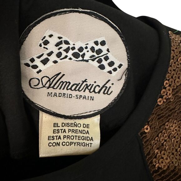 Almarichi Madred Spain Black Polyester and Gold Sequin Dressy Tunic Size S NWT - Picture 5 of 5